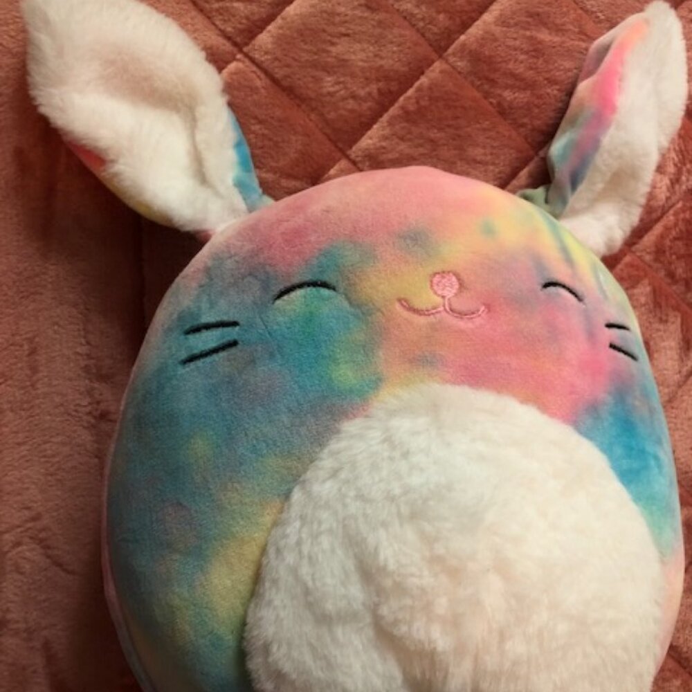 Squishmallows Bunny Pastel Cotton Candy Tie Dye Rainbow 8 inch